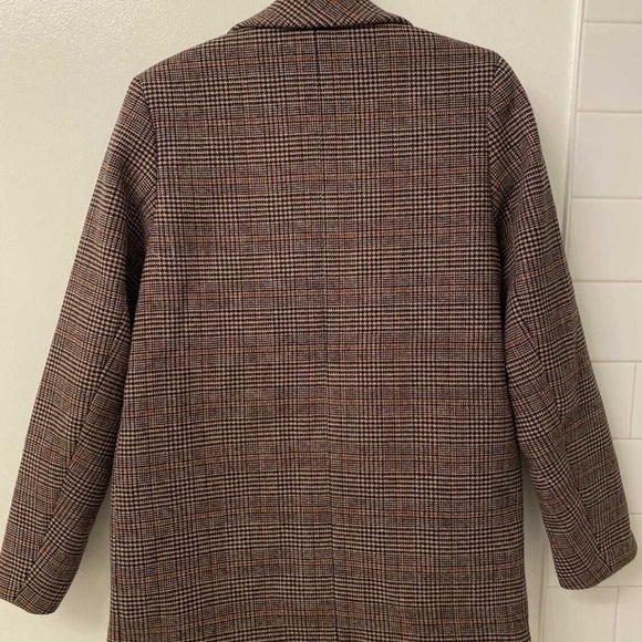 Women's Plaid Wool Blend Blazer Jacket - Picture 3 of 3